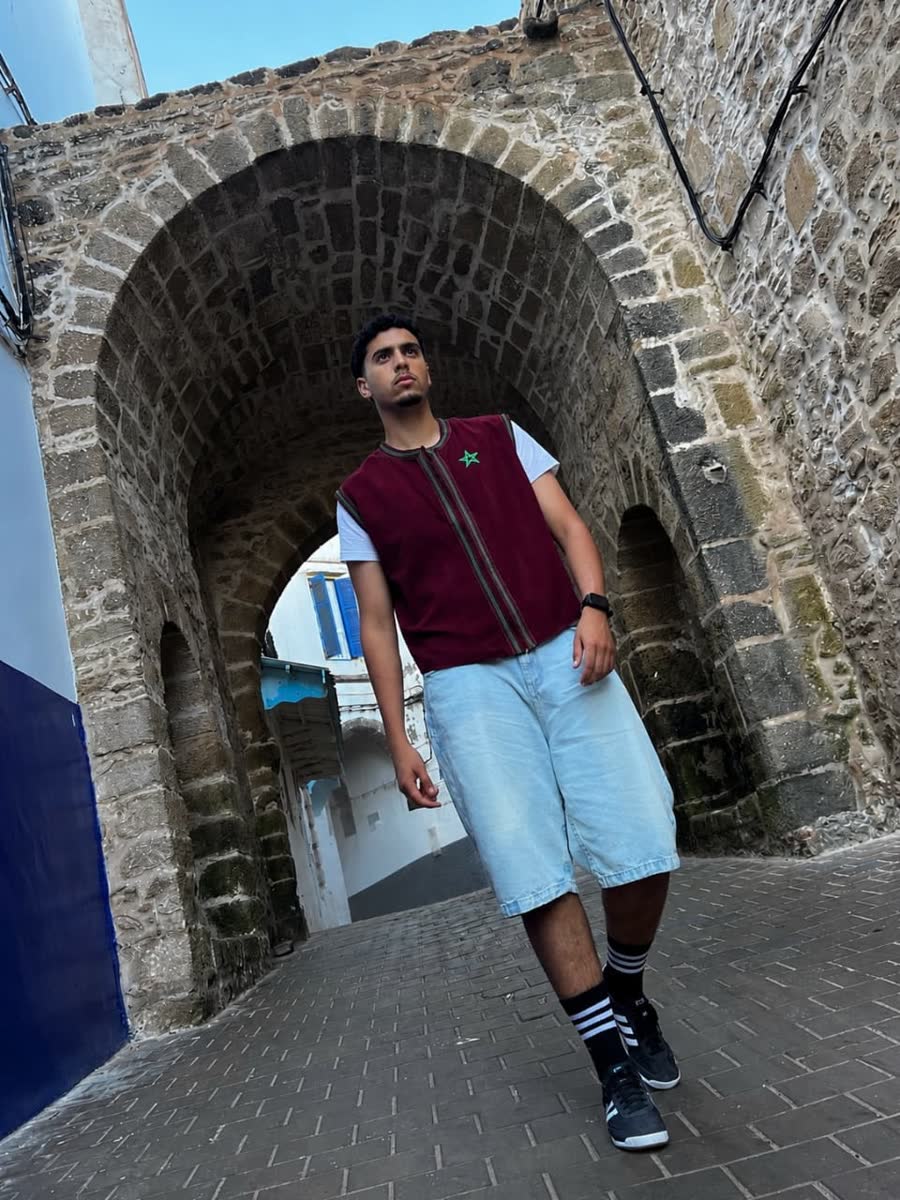 Haydar waistcoat worn in the medina of Essaouira